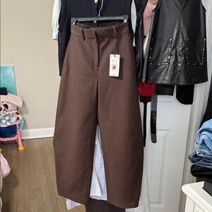 Zara Brown High-Waisted Pants